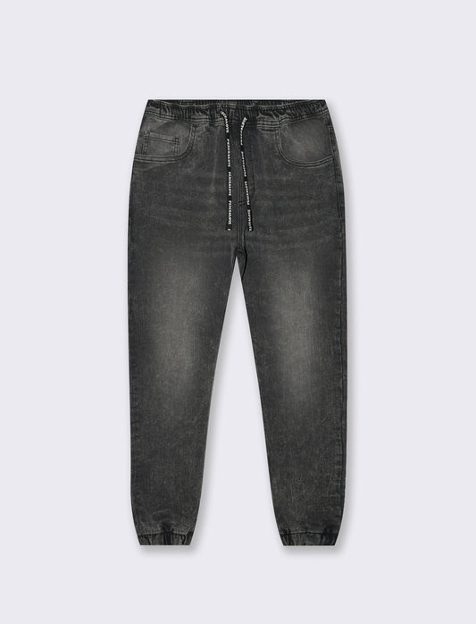 JEANS CON VITA JOGGER - Nero