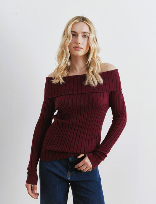 MAGLIA OFF SHOULDER - Vinaccia
