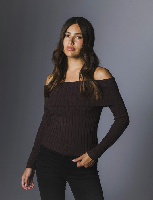 MAGLIA OFF SHOULDER - Moro