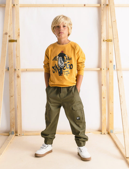 Jogging cargo. - Verde militare