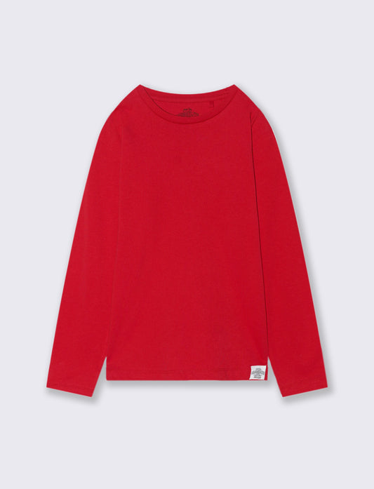 T-SHIRT A MANICHE LUNGHE - Rosso