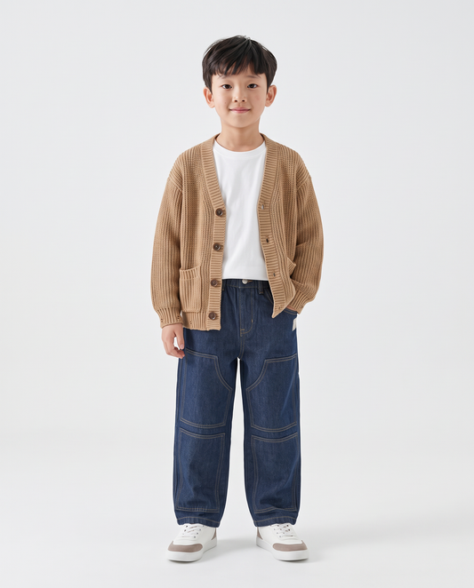 Cotton and flannel checked shirt - Beige