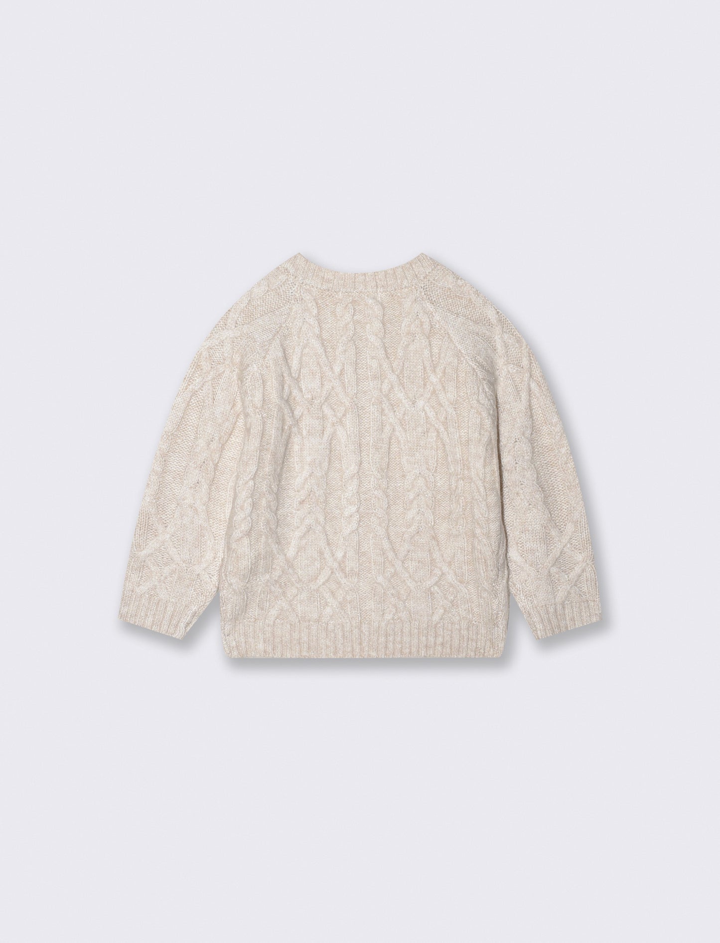 Braided cardigan with raglan sleeves - Beige