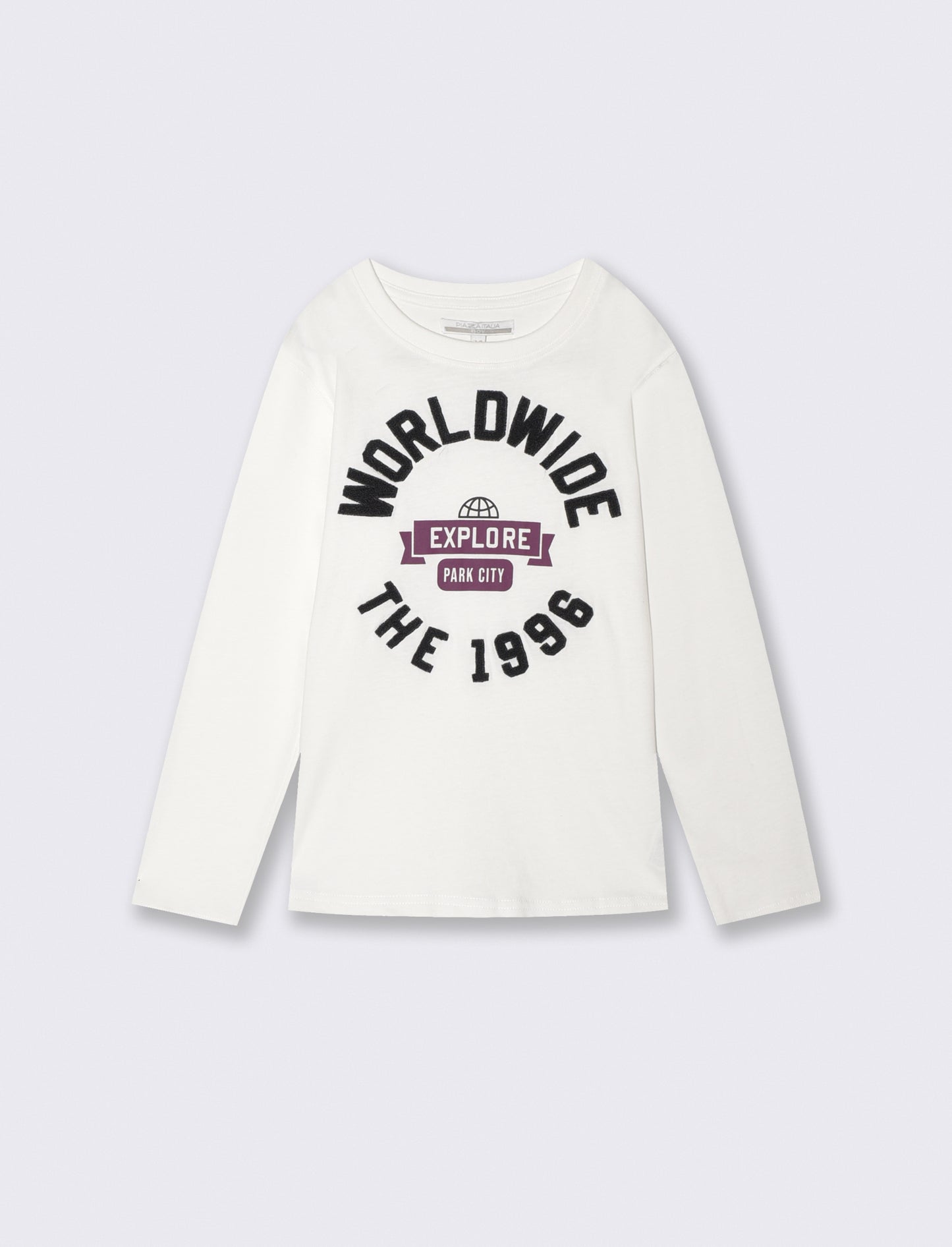 Cotton T-shirt with print and embroidery - White