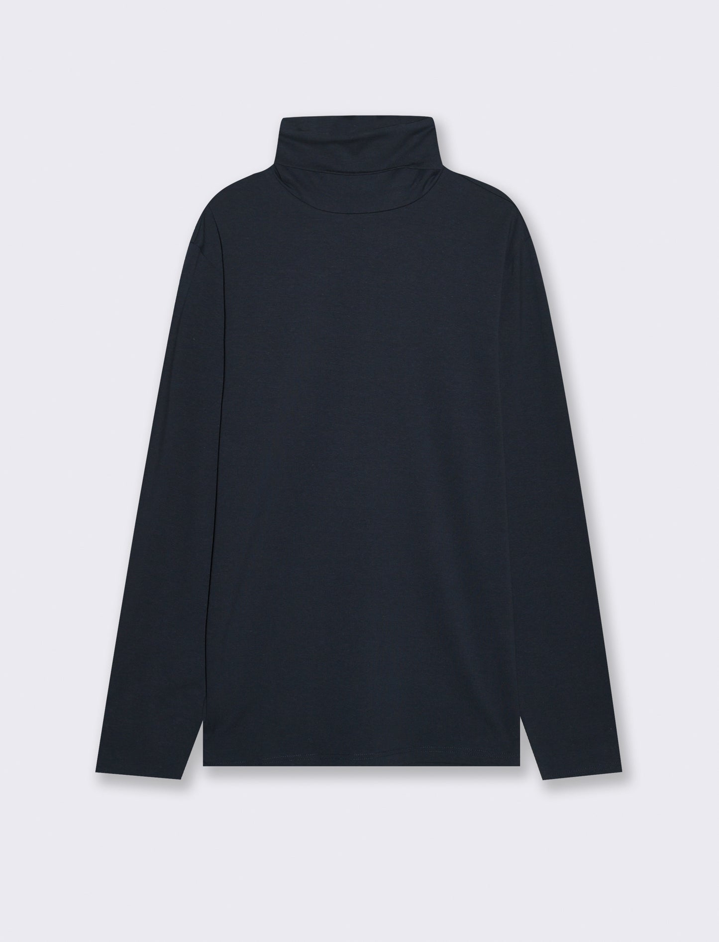 T-SHIRT COLLO ALTO BASIC SLIM FIT - Blu