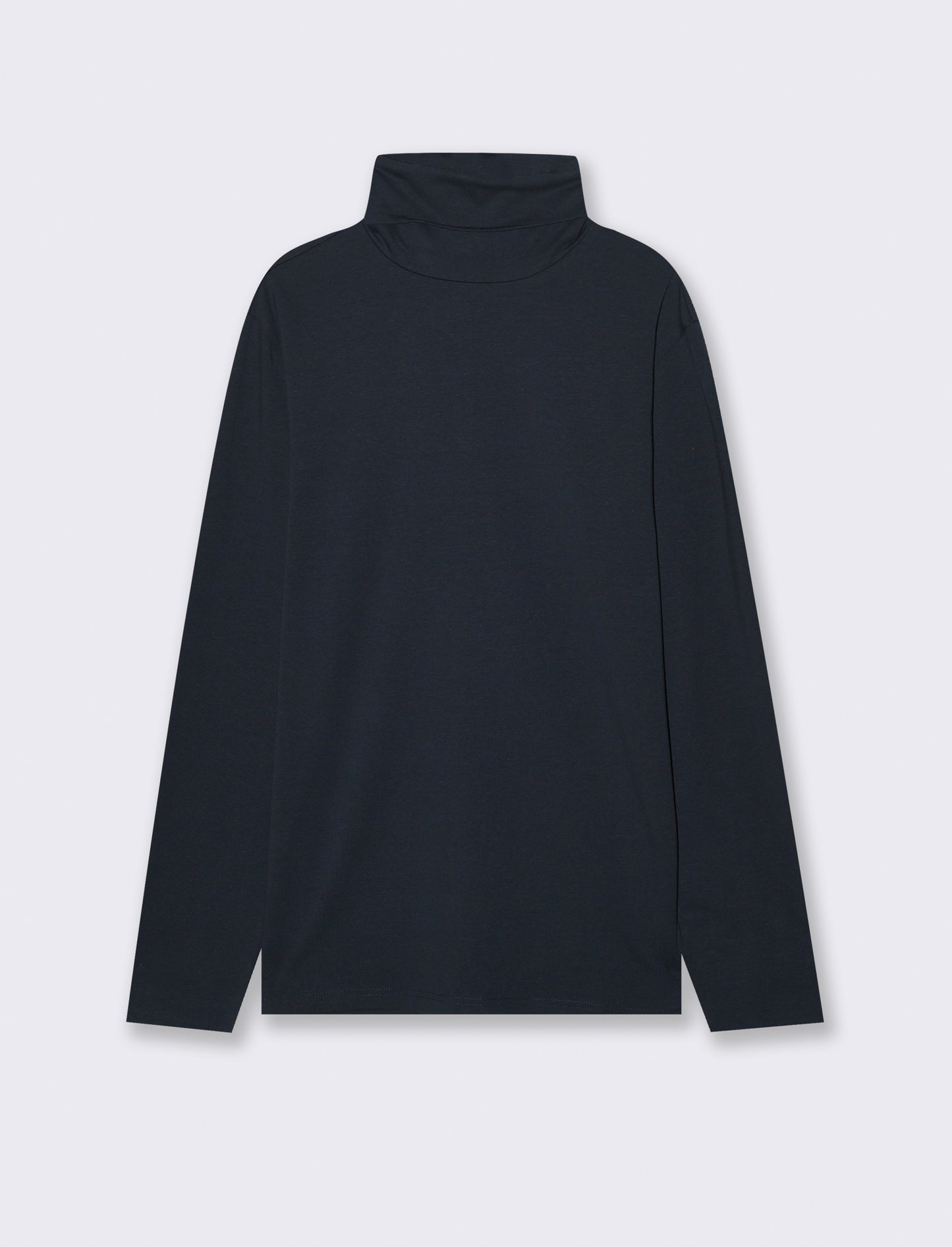 T-SHIRT COLLO ALTO BASIC SLIM FIT - Blu