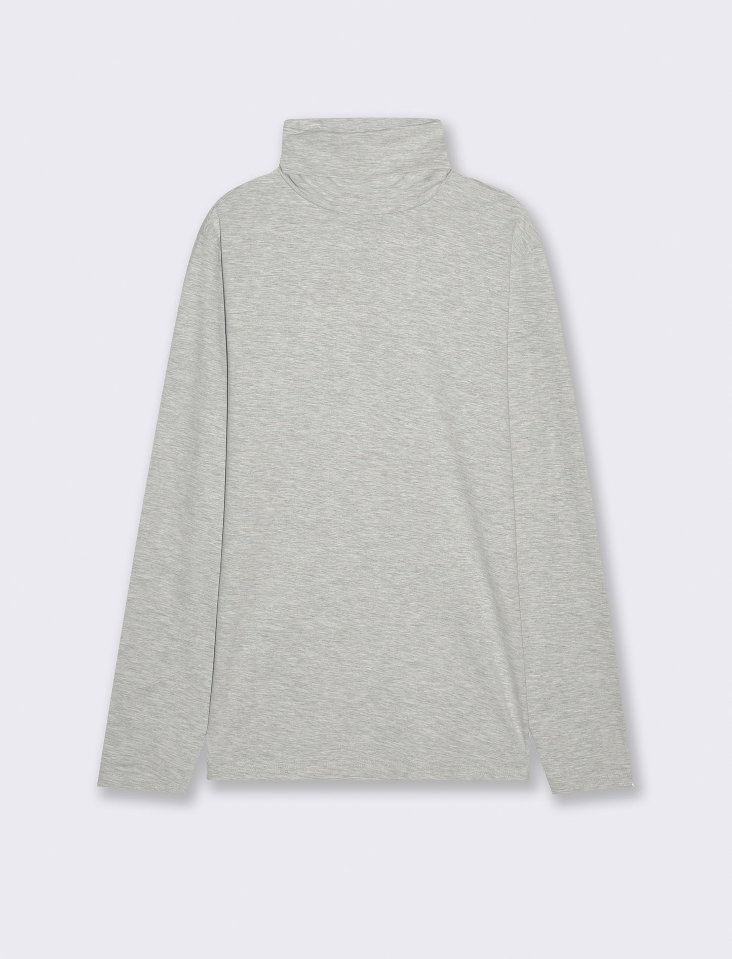T-SHIRT COLLO ALTO BASIC SLIM FIT - Grigio mel.