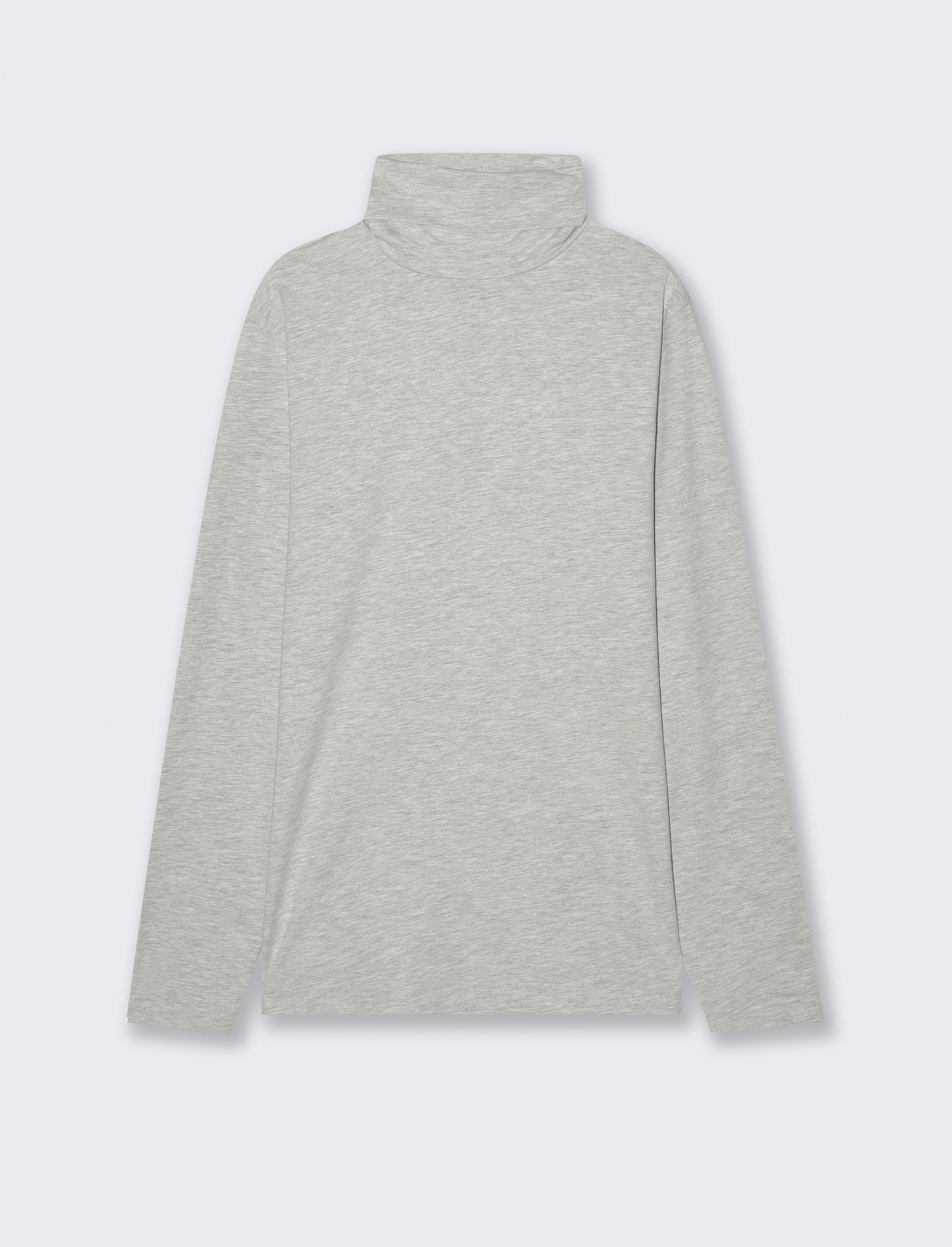 T-SHIRT COLLO ALTO BASIC SLIM FIT - Grigio mel.