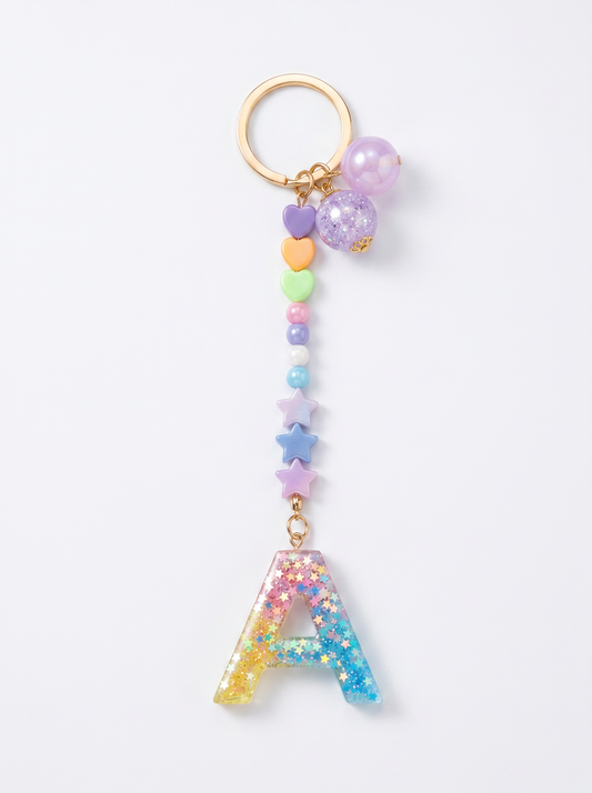 Portachiavi lettera multicolor bambina - Assortito