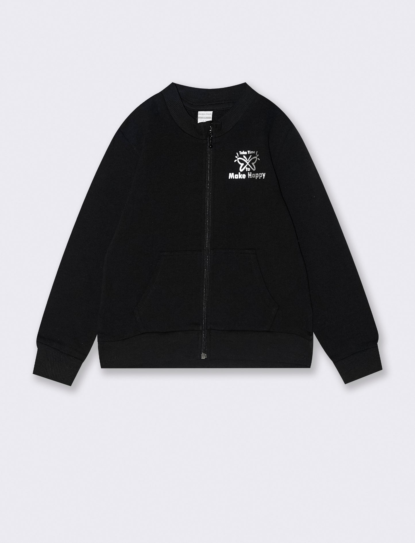 Felpa con zip - Nero