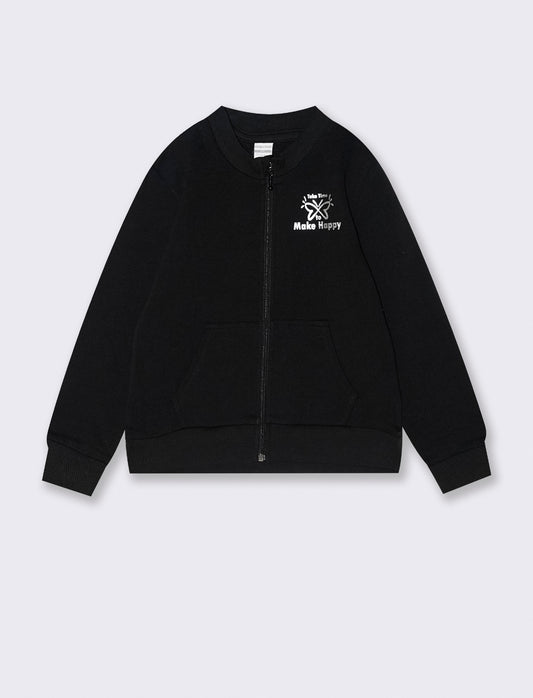 Felpa con zip - Nero