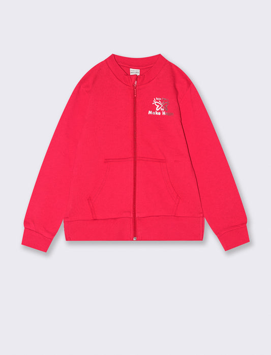Felpa con zip - Fuxia