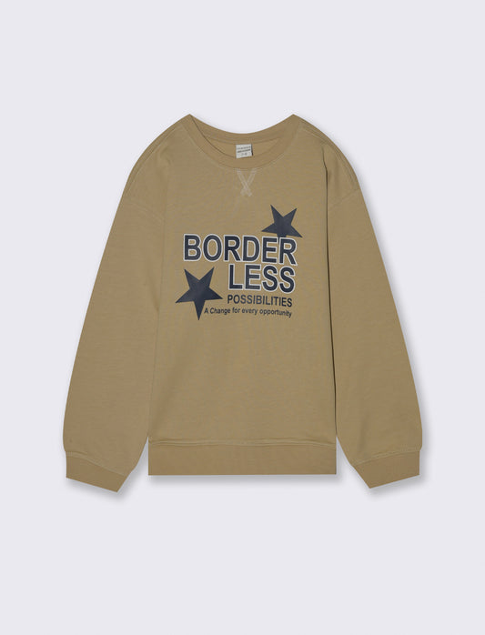 CALDA FELPA GIROCOLLO CON STAMPA - Beige