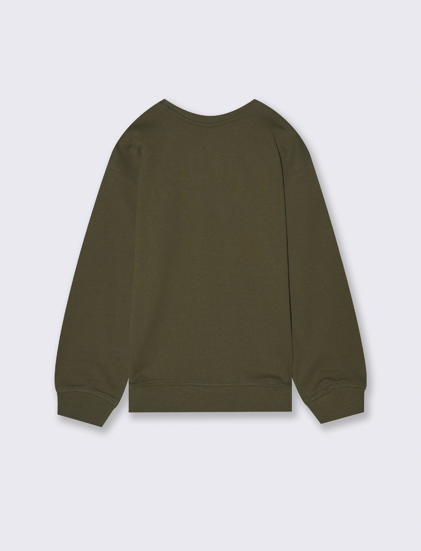 CALDA FELPA GIROCOLLO CON STAMPA - Verde militare