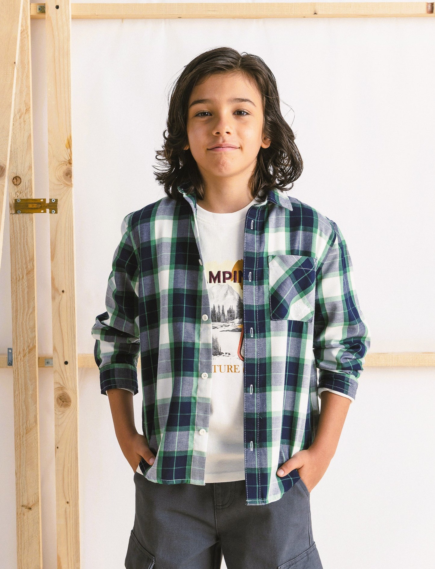 CAMICIA IN COTONE - Verde