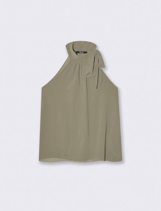 Top a giromanica con fiocco sul collo - Ve.milit.