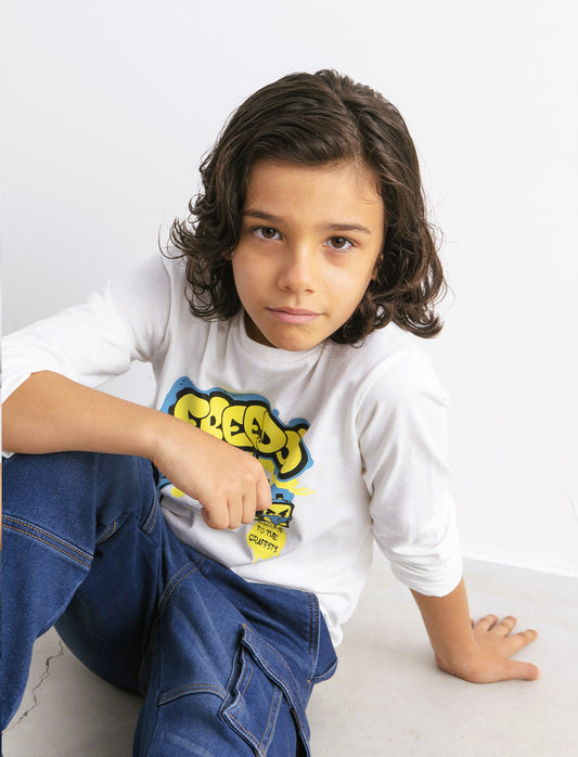 MAGLIETTA GIROCOLLO - Bianco sporco