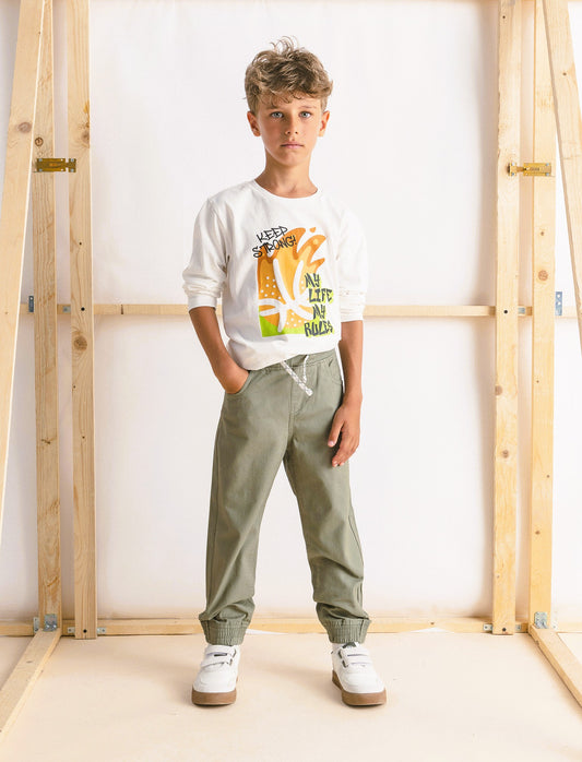 PANTALONI JOGGER IN COTONE - Verde militare