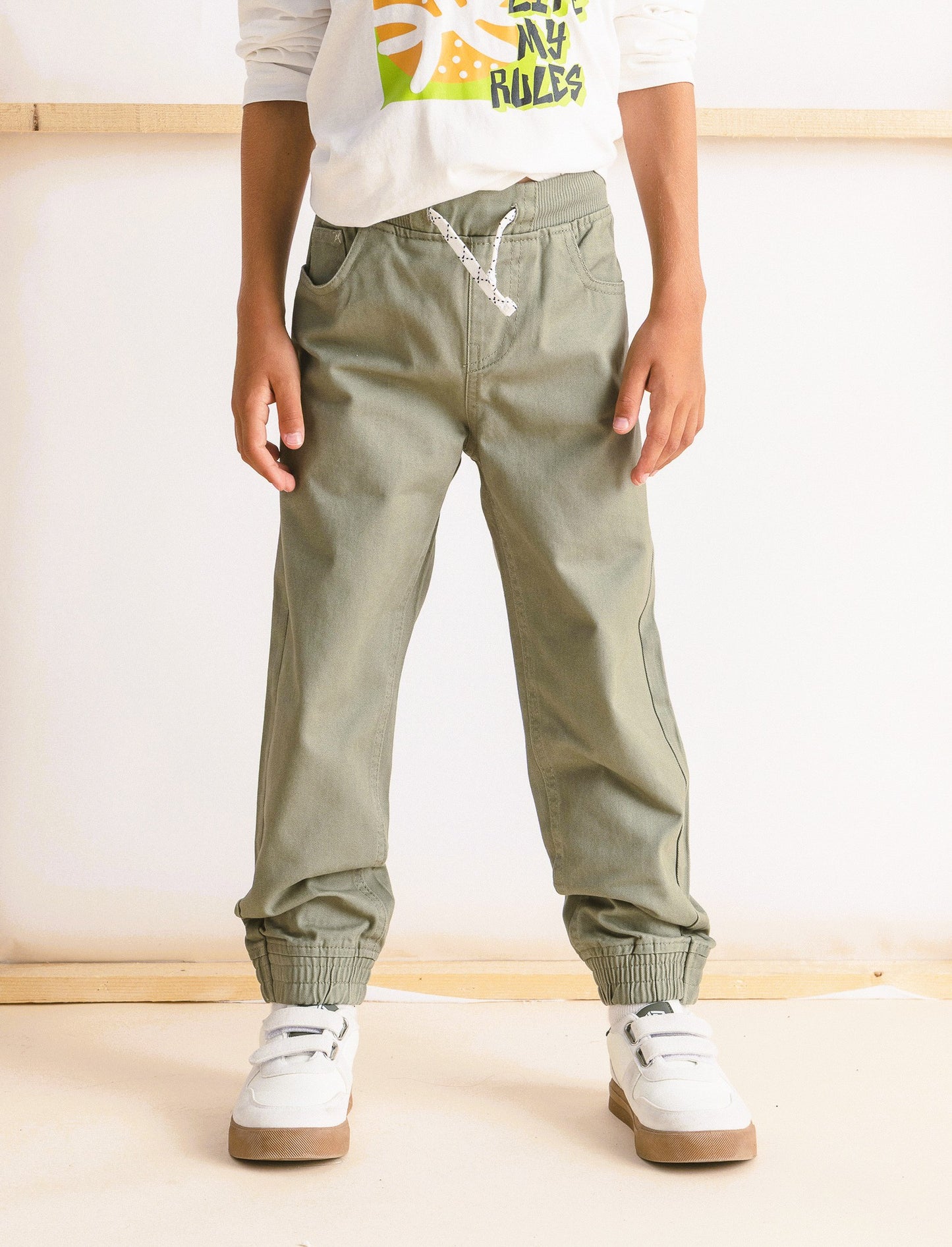 PANTALONI JOGGER IN COTONE - Verde militare