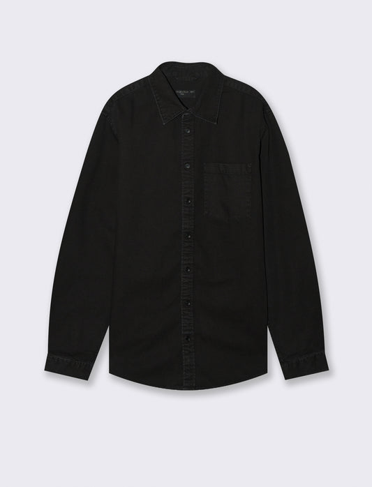 CAMICIA IN DENIM - Nero