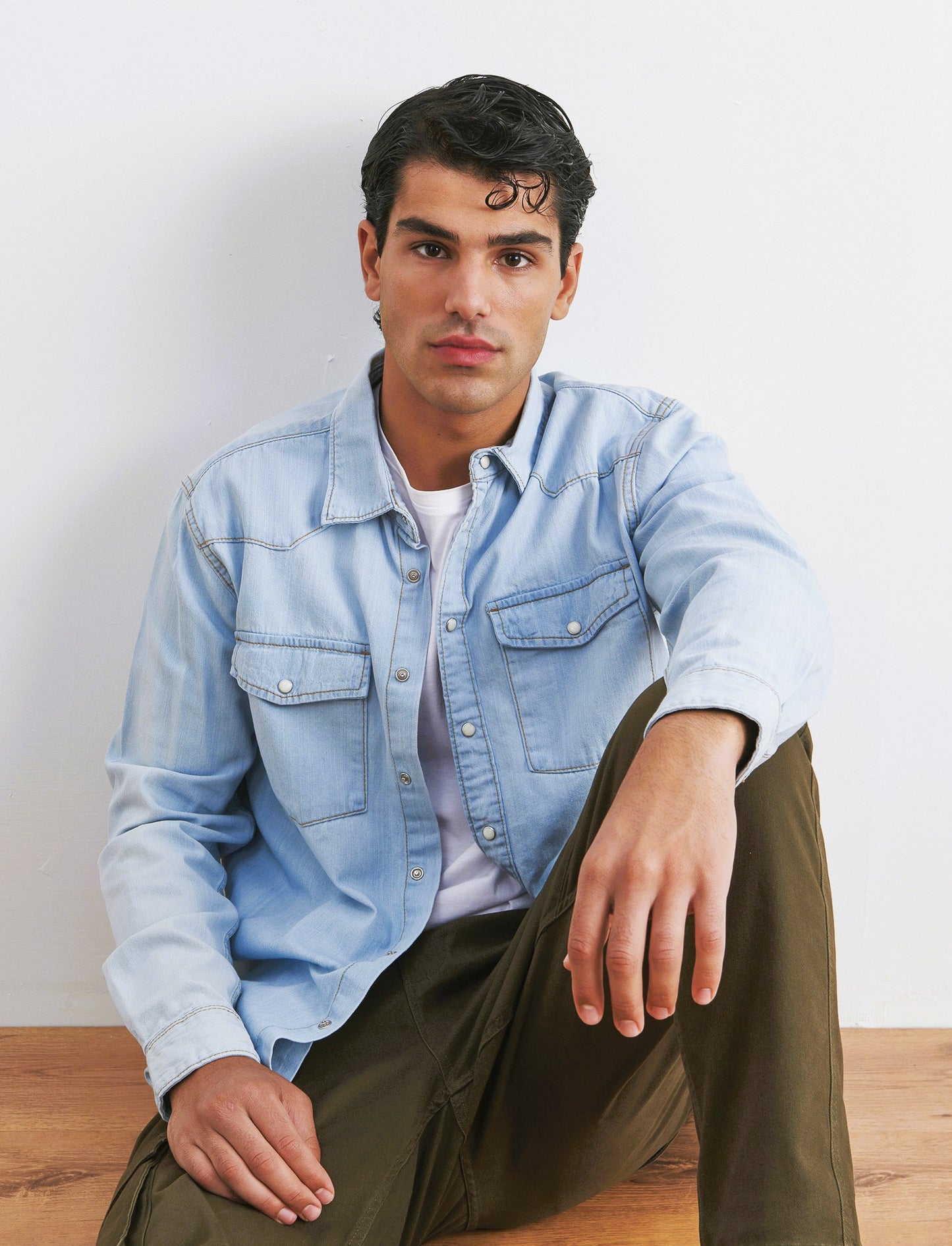CAMICIA IN DENIM - Denim chiaro
