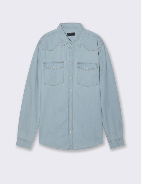CAMICIA IN DENIM - Denim chiaro