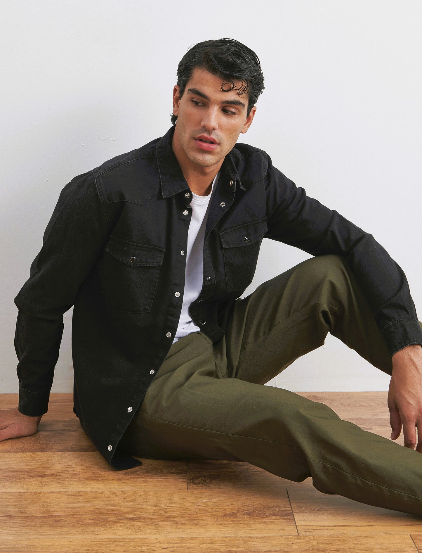 CAMICIA IN DENIM - Nero