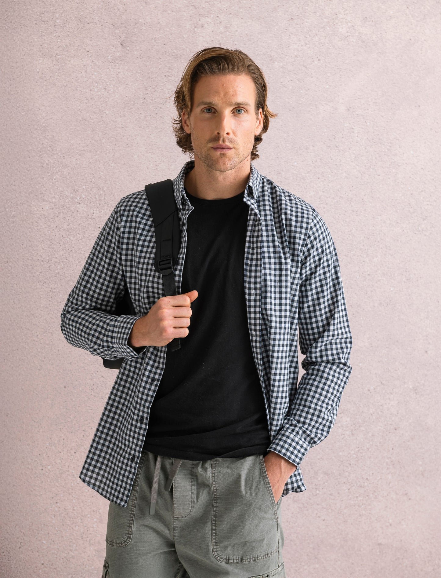 CAMICIA FANTASIA A QUADRI - Blu