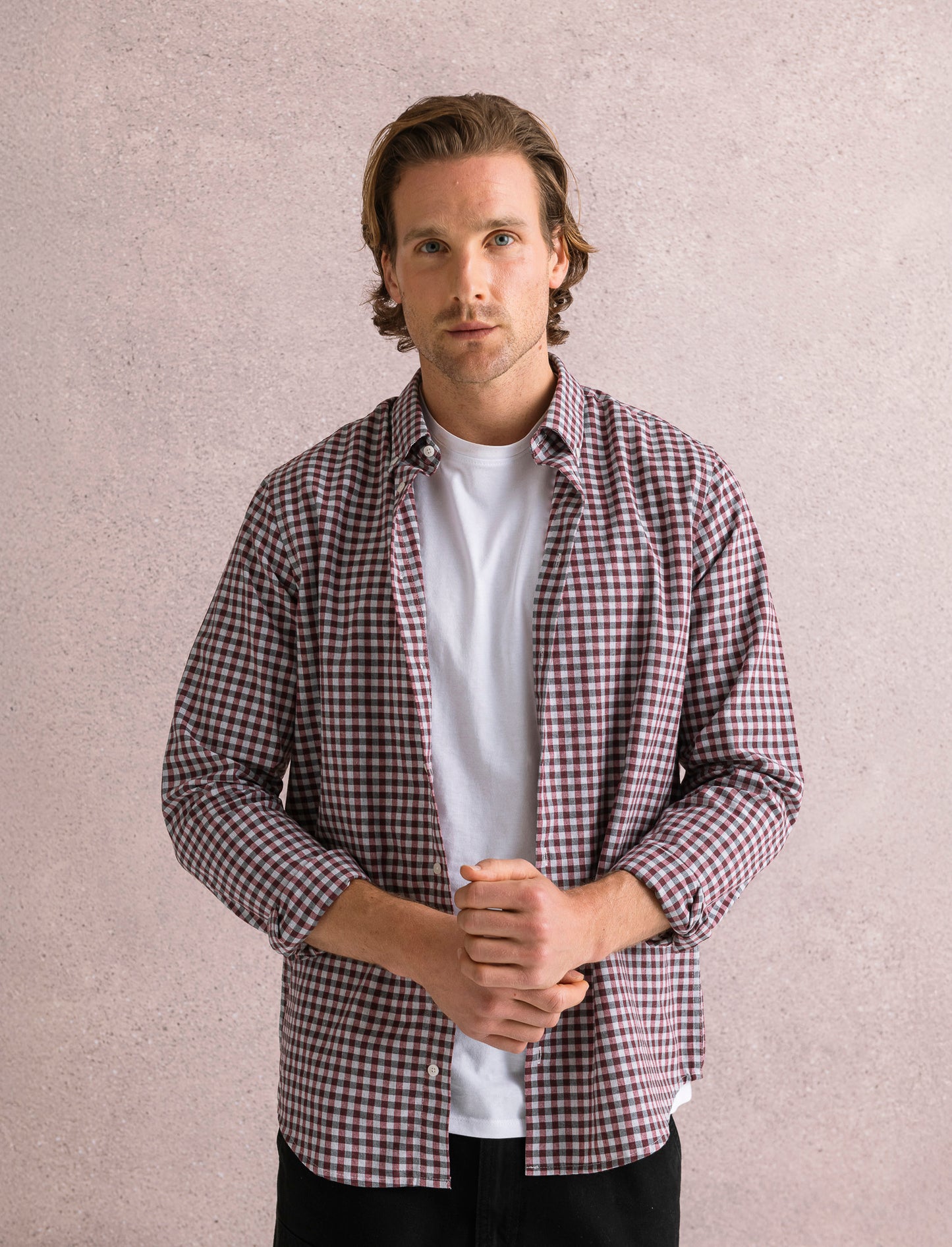 CAMICIA FANTASIA A QUADRI - Bordeaux