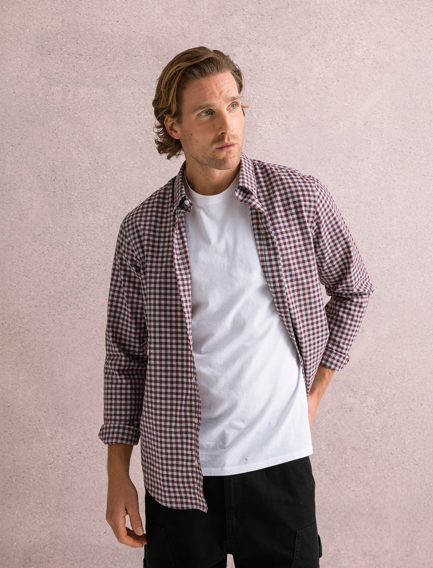 CAMICIA FANTASIA A QUADRI - Bordeaux