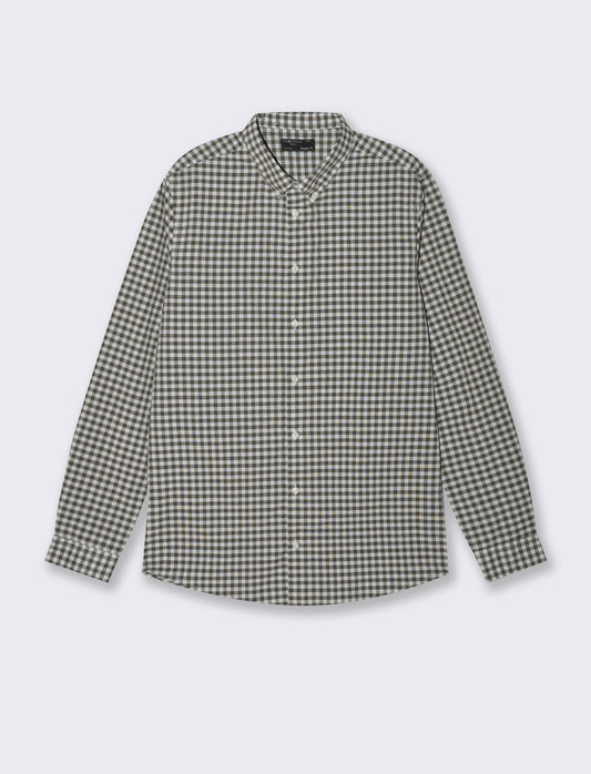 CAMICIA FANTASIA A QUADRI - Verde oliva
