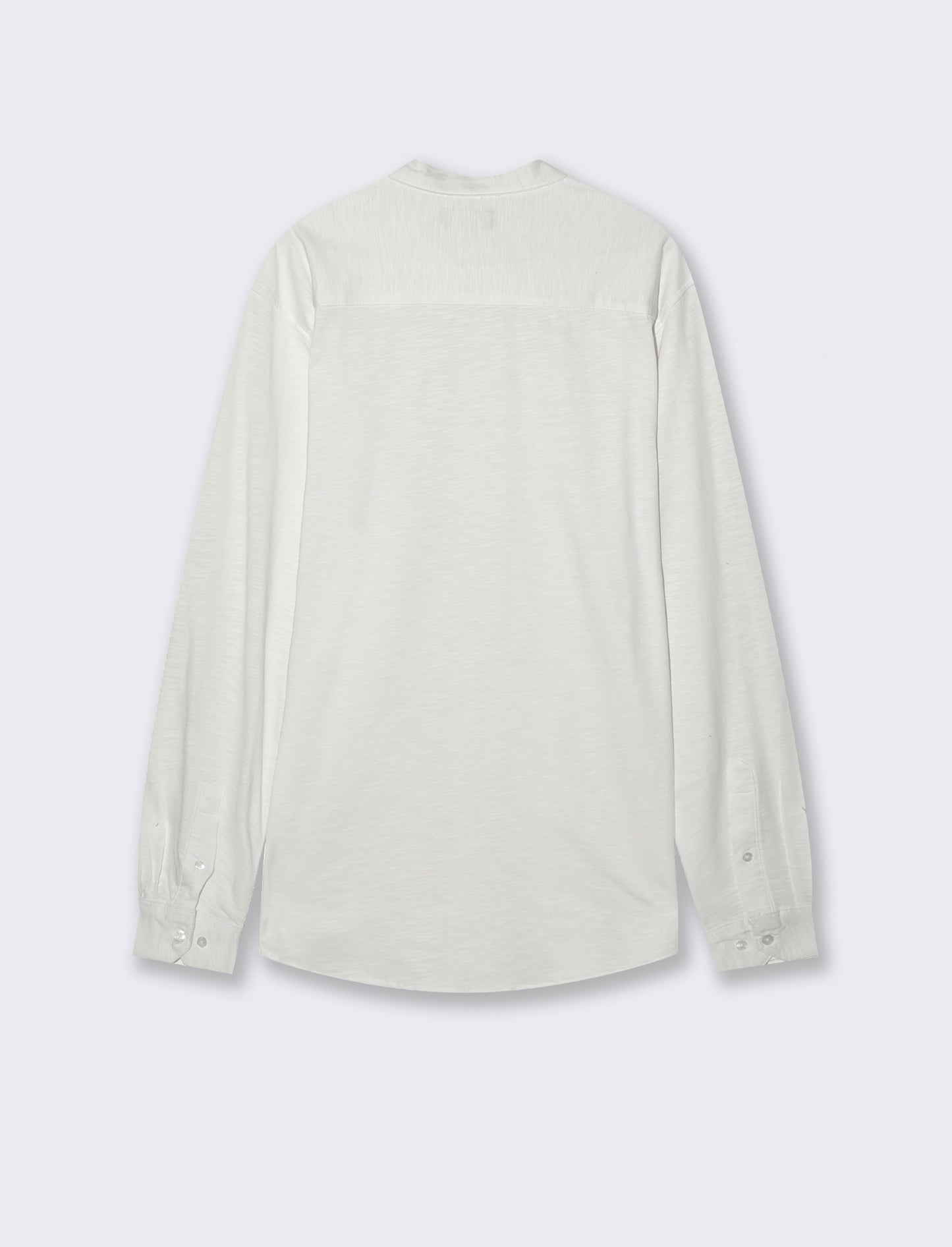 CAMICIA IN JERSEY SLUB COLLO COREANO - Bianco