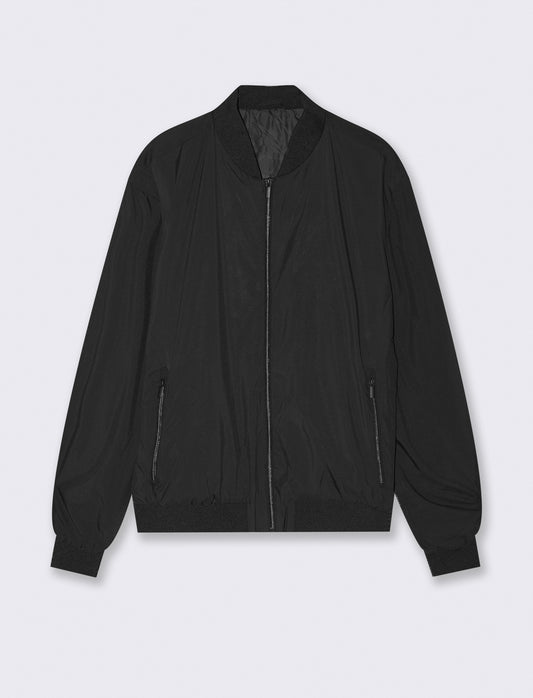 BOMBER BASIC IN TESSUTO TECNICO - Nero