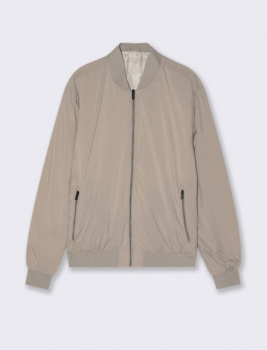 BOMBER BASIC IN TESSUTO TECNICO - Beige
