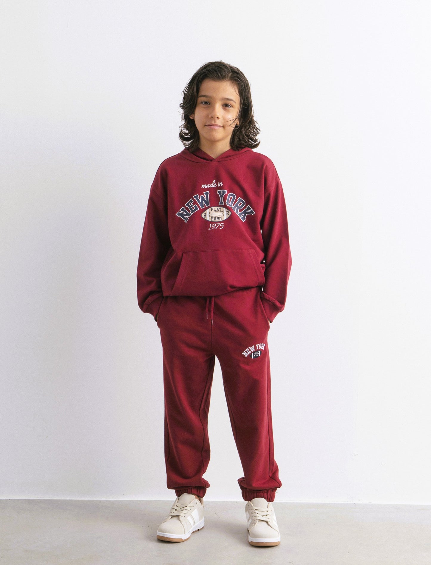 JOGGER in felpa - Bordeaux