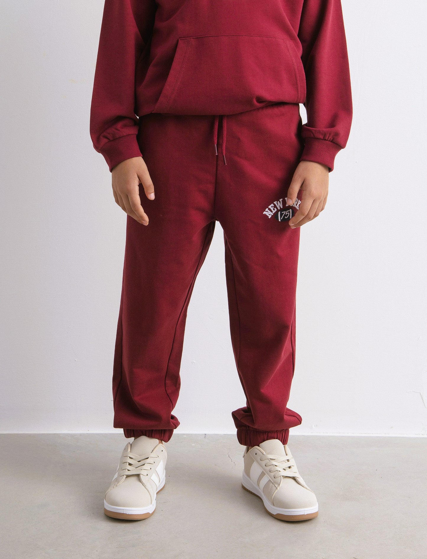 JOGGER in felpa - Bordeaux