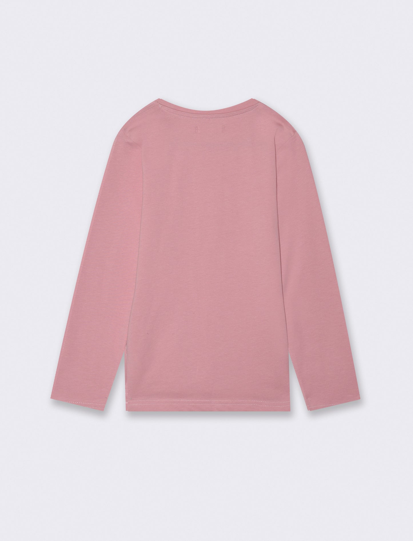 Maglia in cotone manica lunga. - Rosa