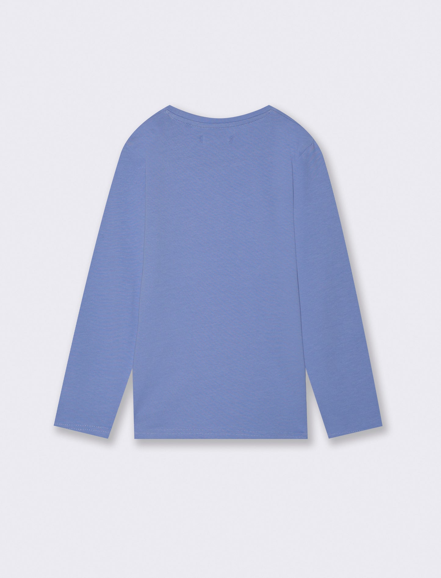 Maglia in cotone manica lunga. - Azzurro