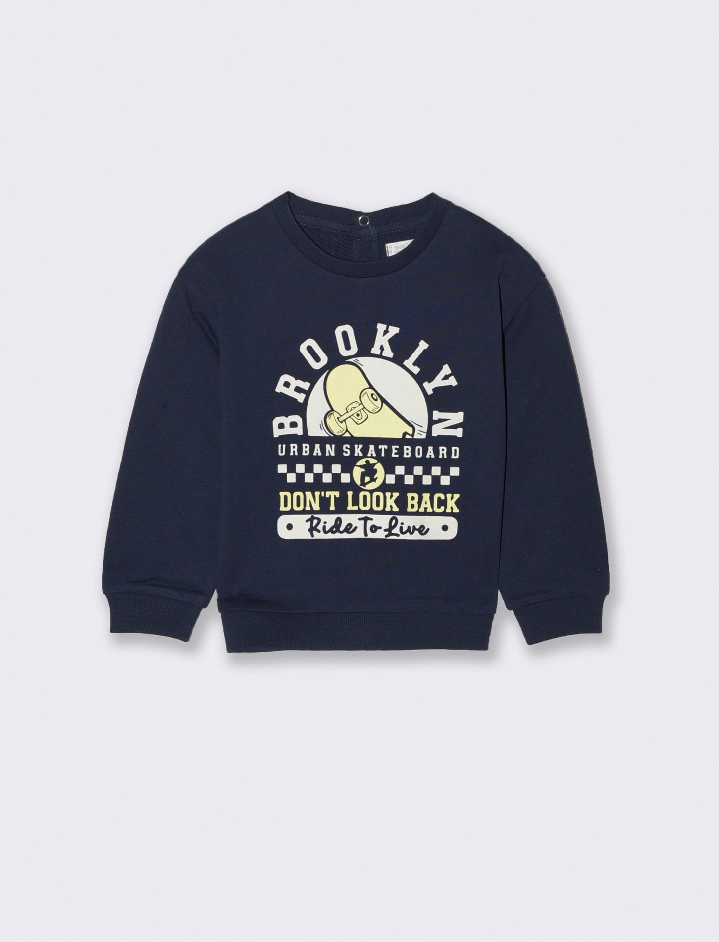 Felpa basica con stampa frontale - Blu
