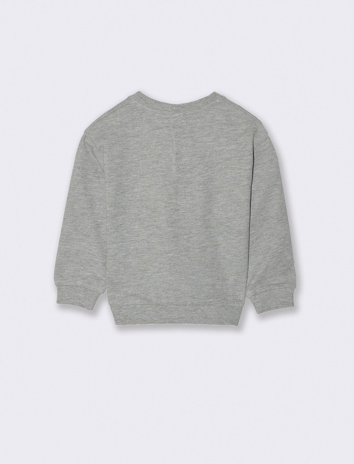 Felpa basica con stampa frontale - Grigio mel.