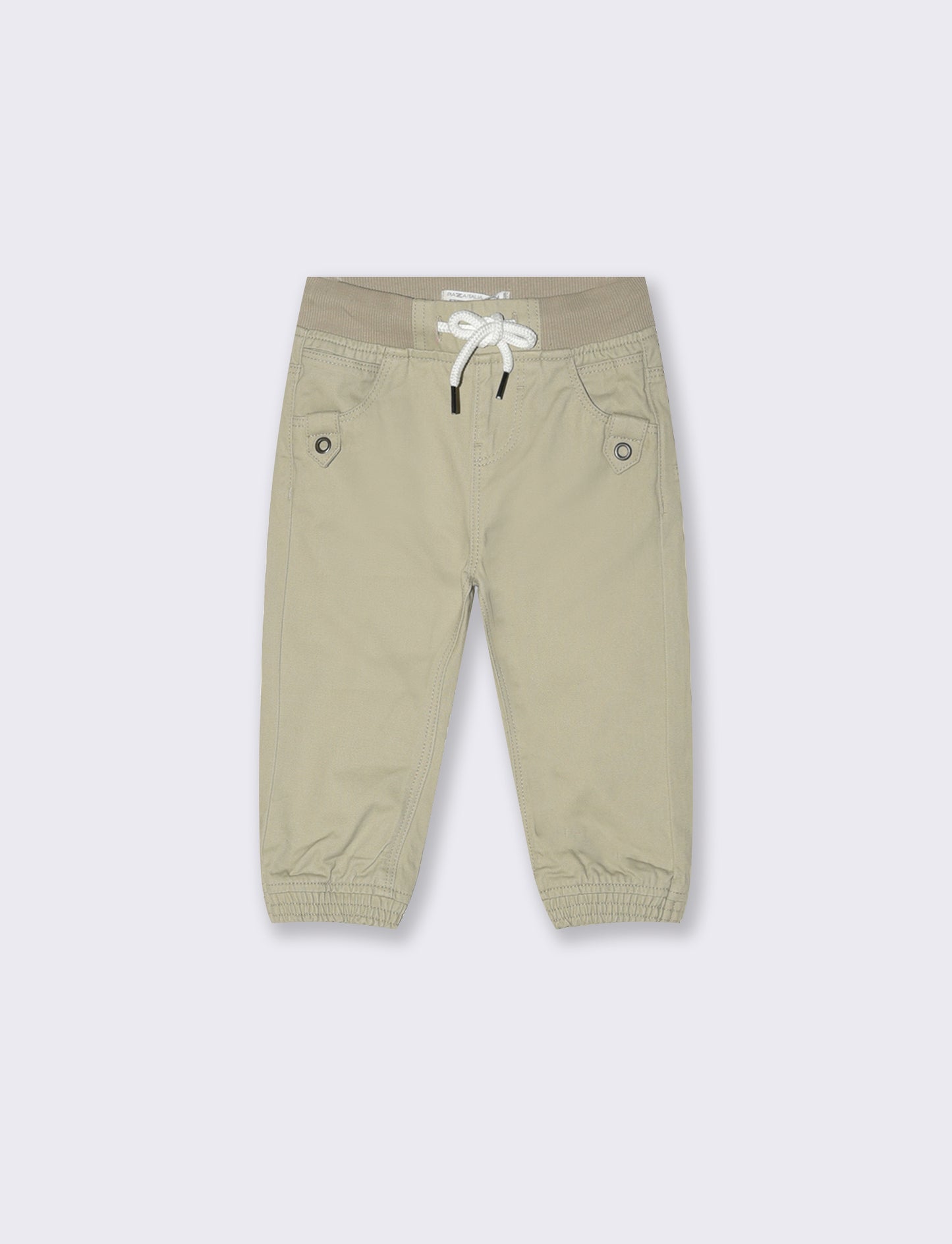 Pantaloni in twill con coulisse - Beige