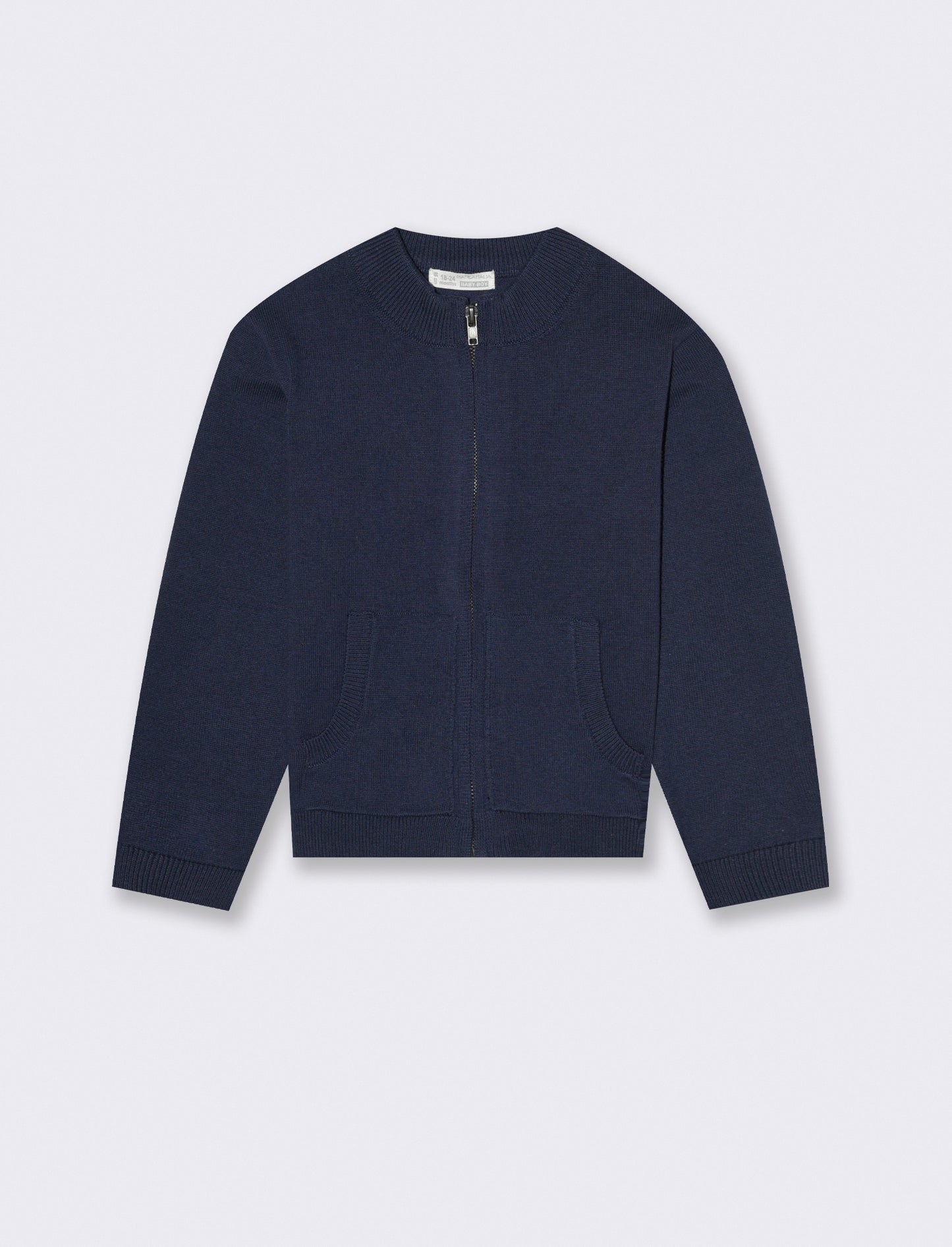 Cardigan  basico con zip - Blu