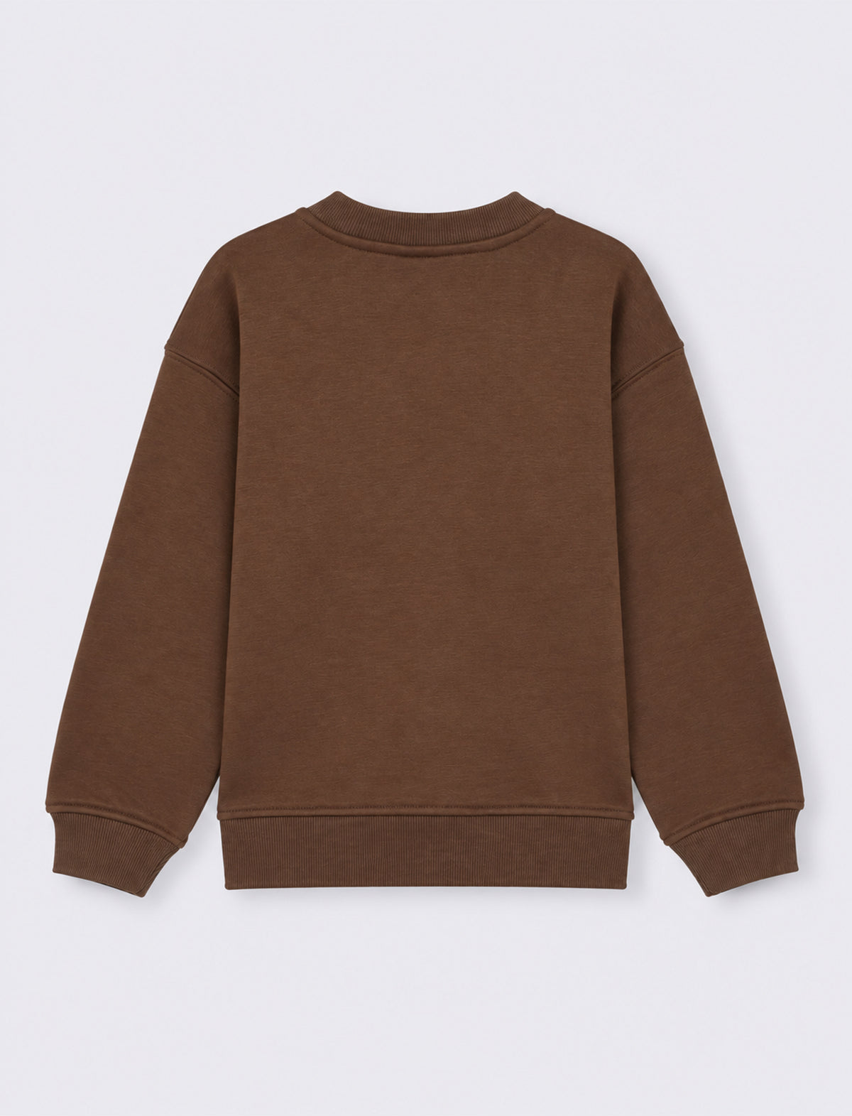 Felpa girocollo con ricamo elegante - Marrone