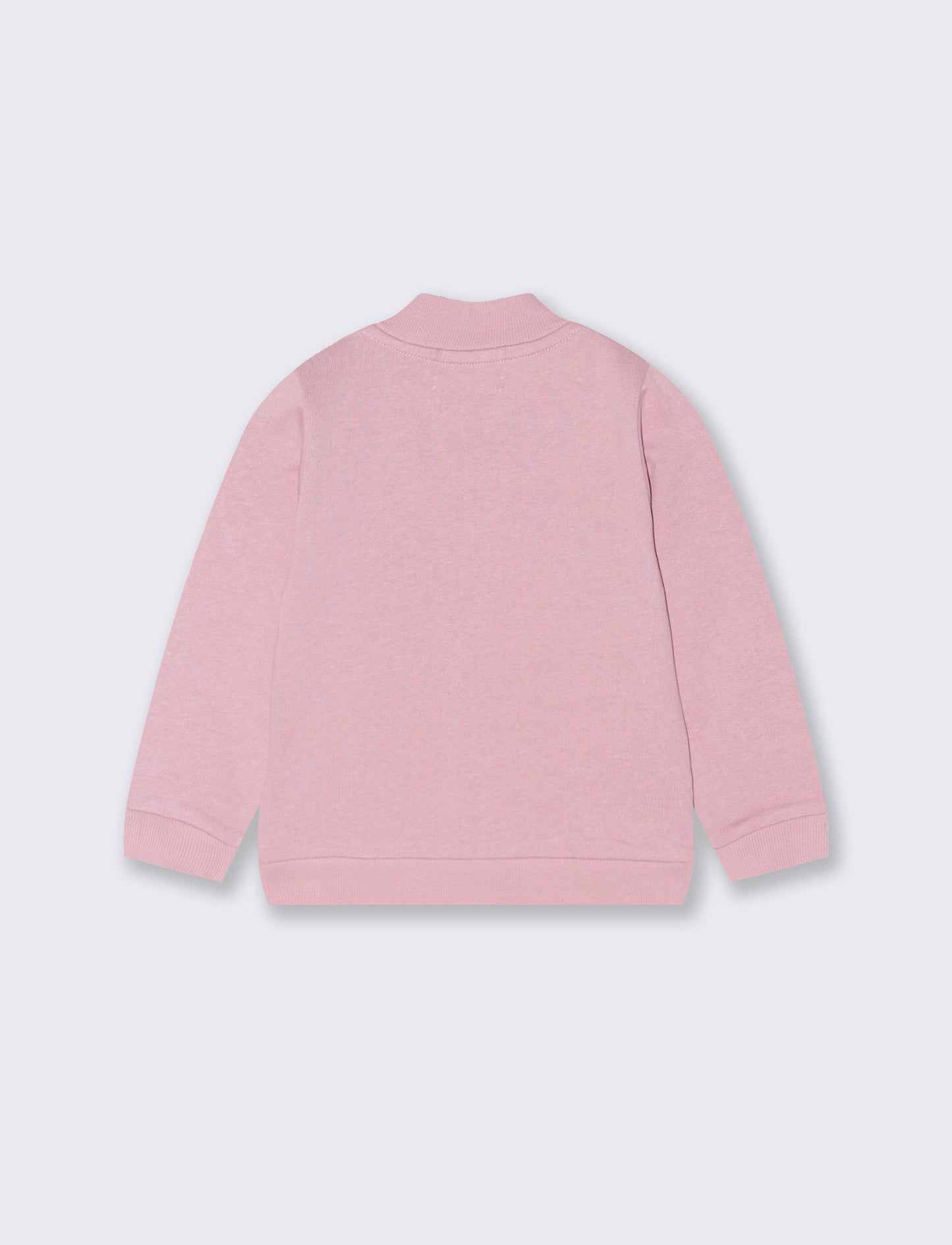 FELPA CON ZIP E COLLO ALTO - Rosa