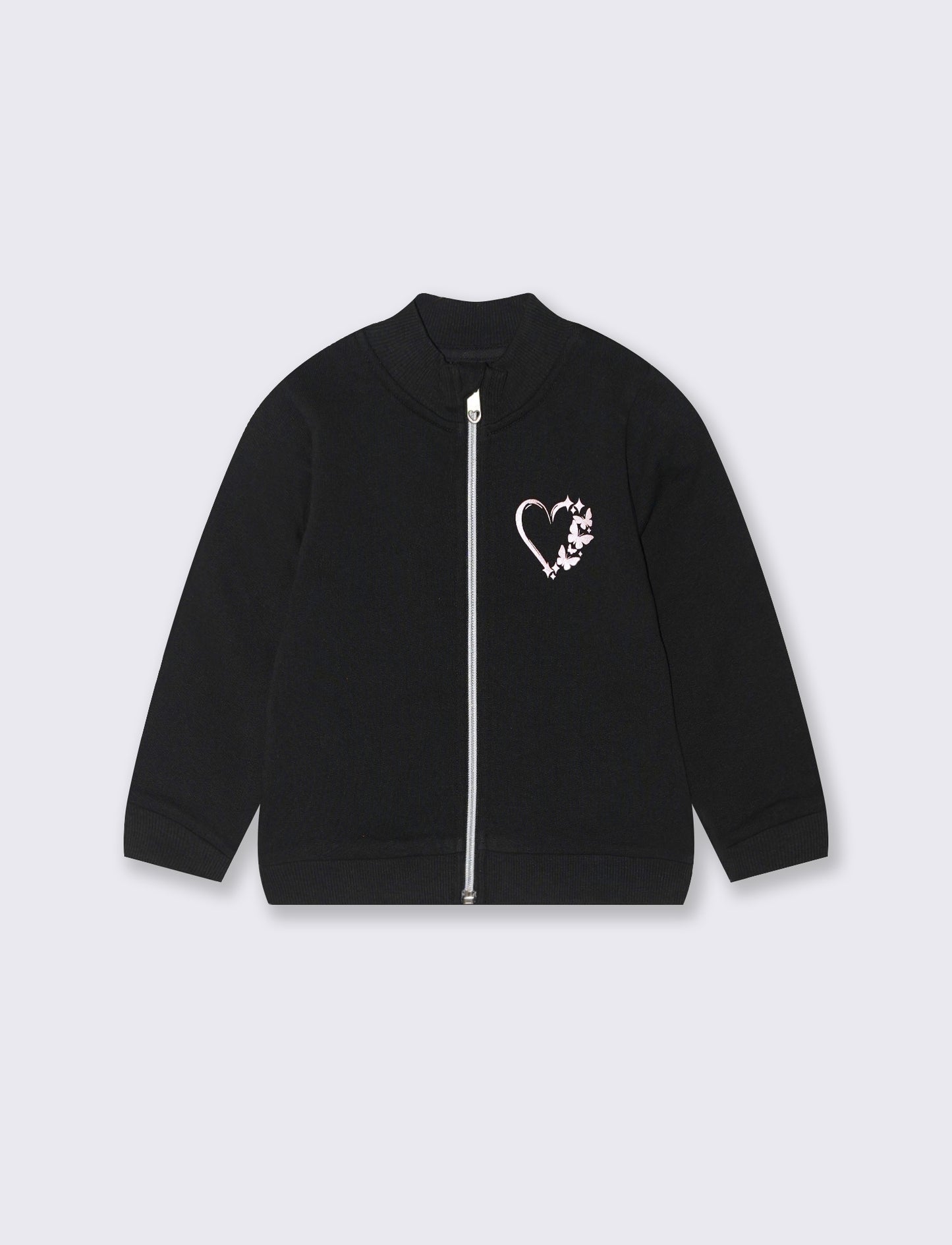 FELPA CON ZIP E COLLO ALTO - Nero