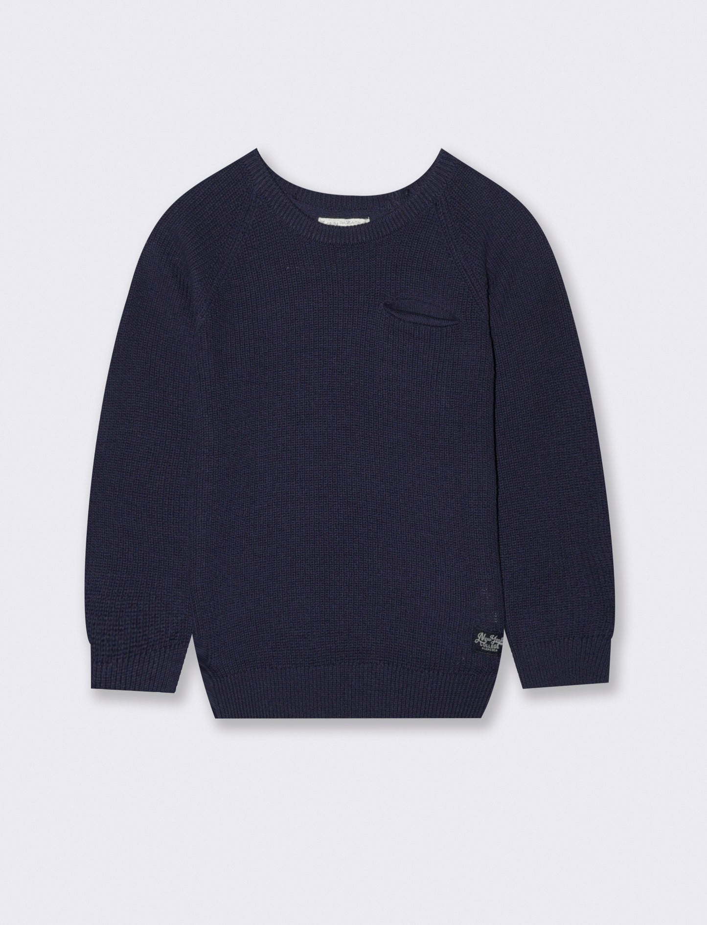 Maglione basico con taschino - Blu