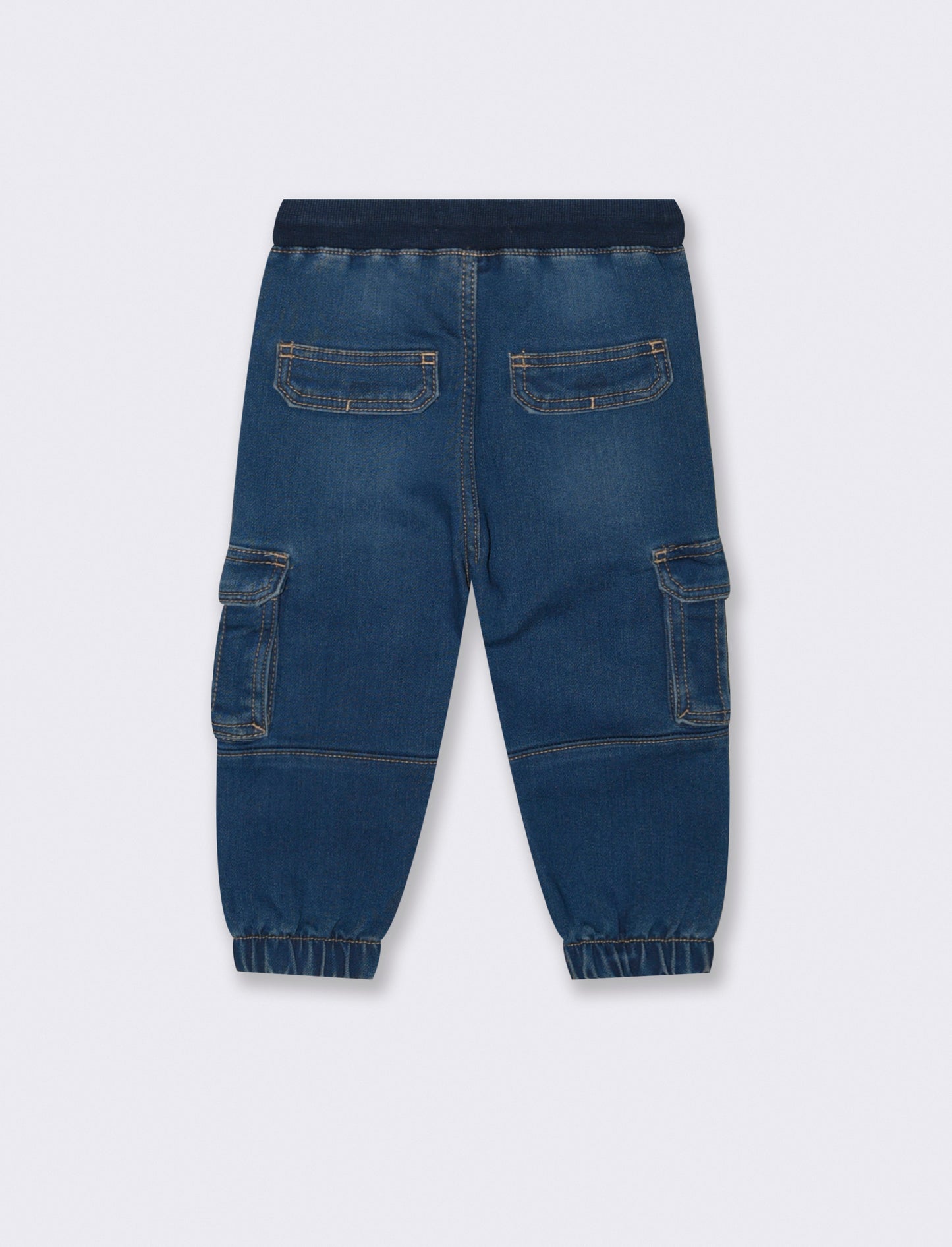 Pantaloni effetto denim con costina - Denim