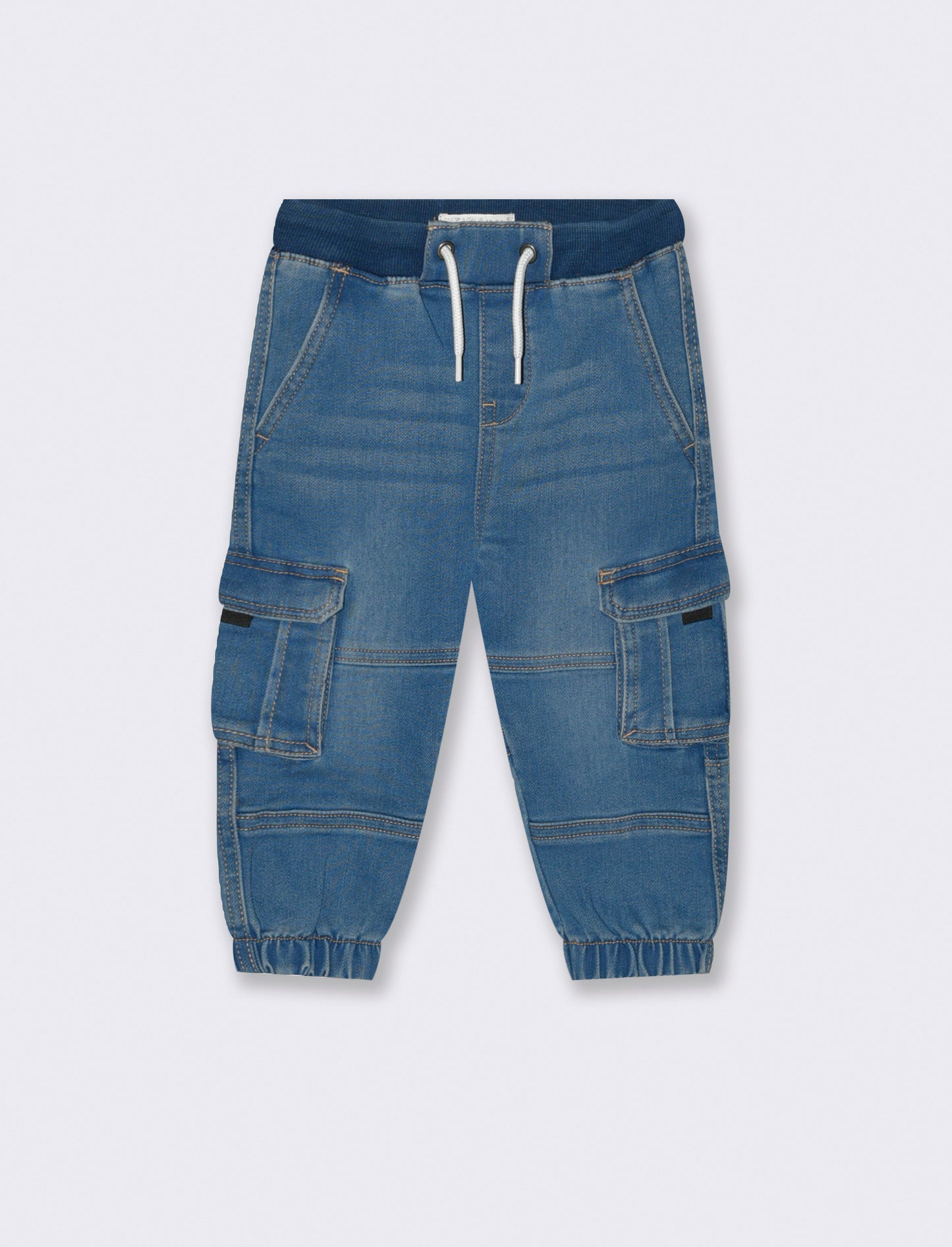 Pantaloni effetto denim con costina - Denim chiaro
