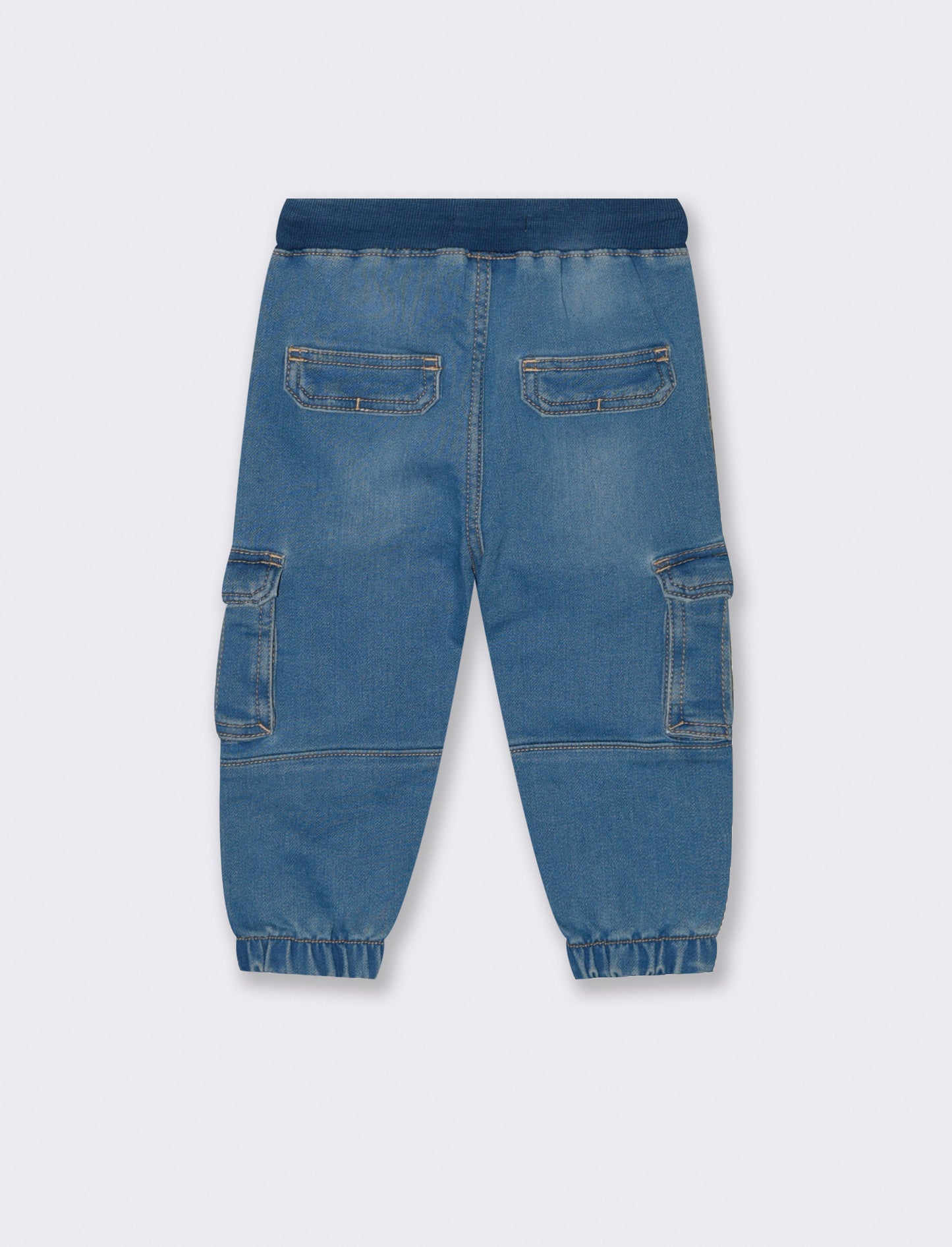 Pantaloni effetto denim con costina - Denim chiaro