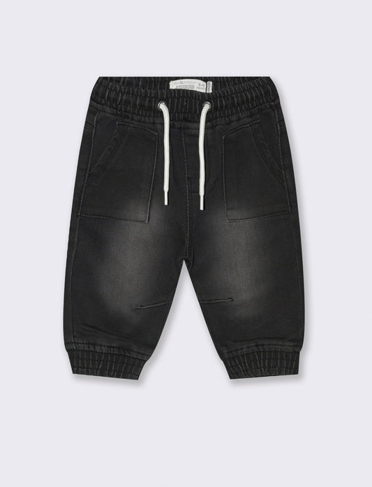Pantaloni effetto denim - Nero